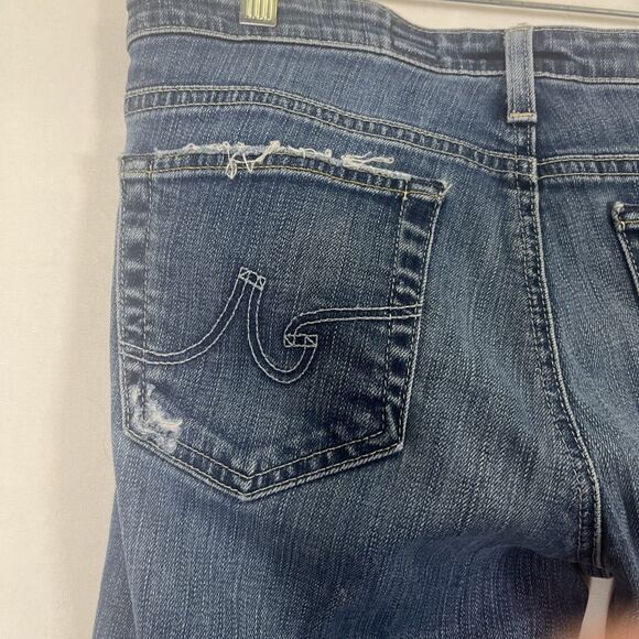 AG Adriano Goldschmied Jeans Stilt Roll-Up Cigarette Leg Distressed Blue - Picture 7 of 11